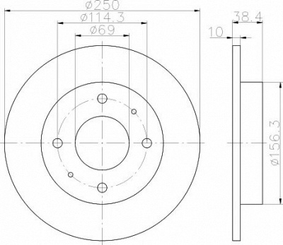 HELLA PAGID 8dd355111521 -  Тормозной диск